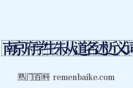 南京府学生朱从道名述近义词是什么意思的图片